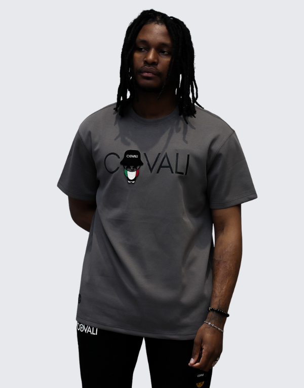 Covali Tipo B T-Shirt In Dark Grey With Box Logo Men