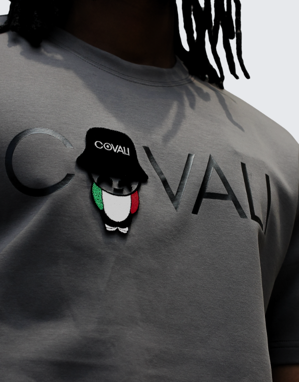 Covali Tipo B T-Shirt In Dark Grey With Box Logo Men